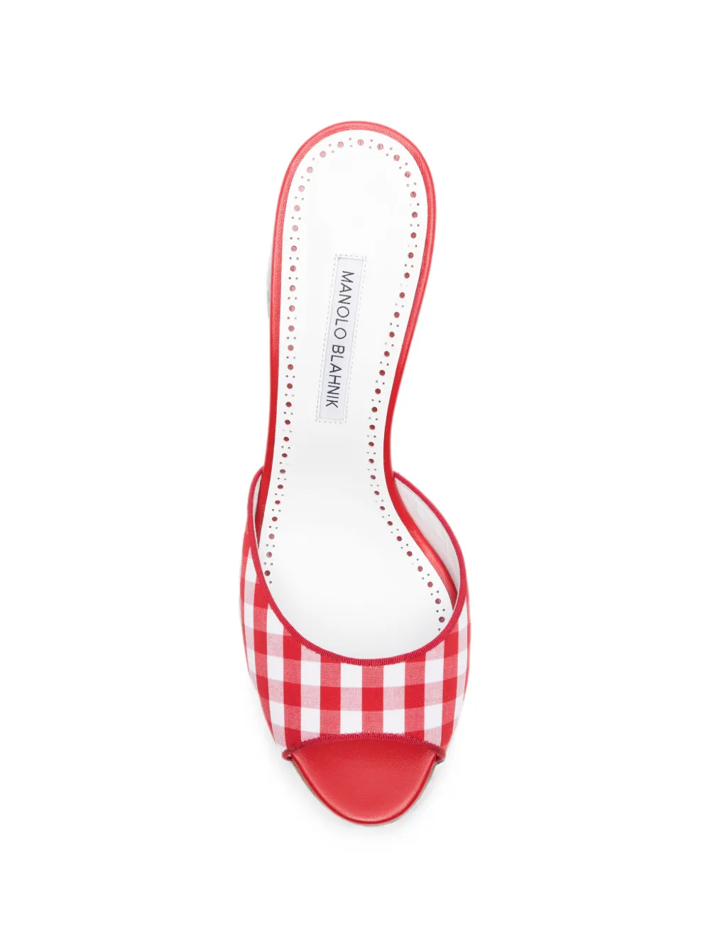 Manolo Blahnik Jadara gingham mules Rood