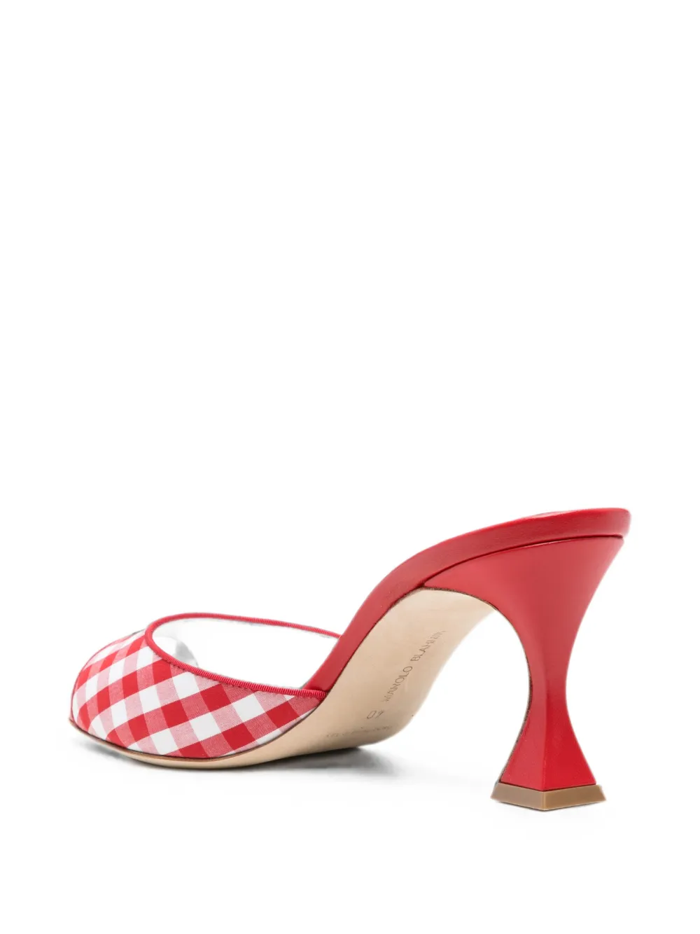 Manolo Blahnik Jadara gingham mules Rood