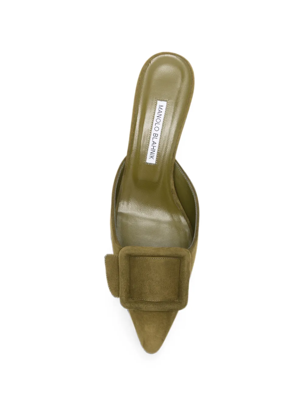 Manolo Blahnik Maysale buckle-detail mules Groen