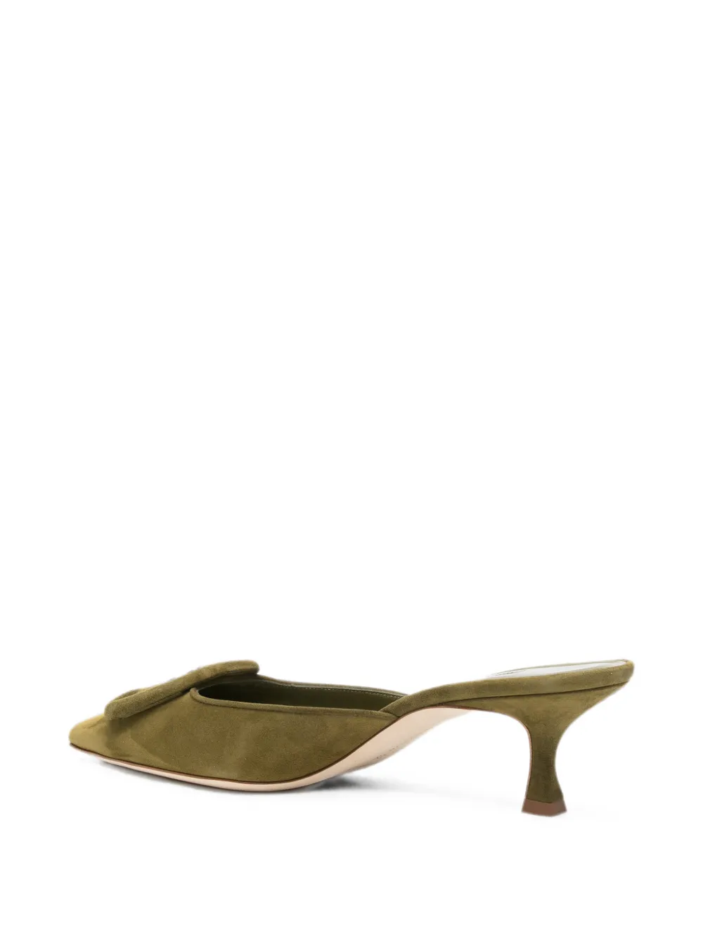 Manolo Blahnik Maysale buckle-detail mules Groen