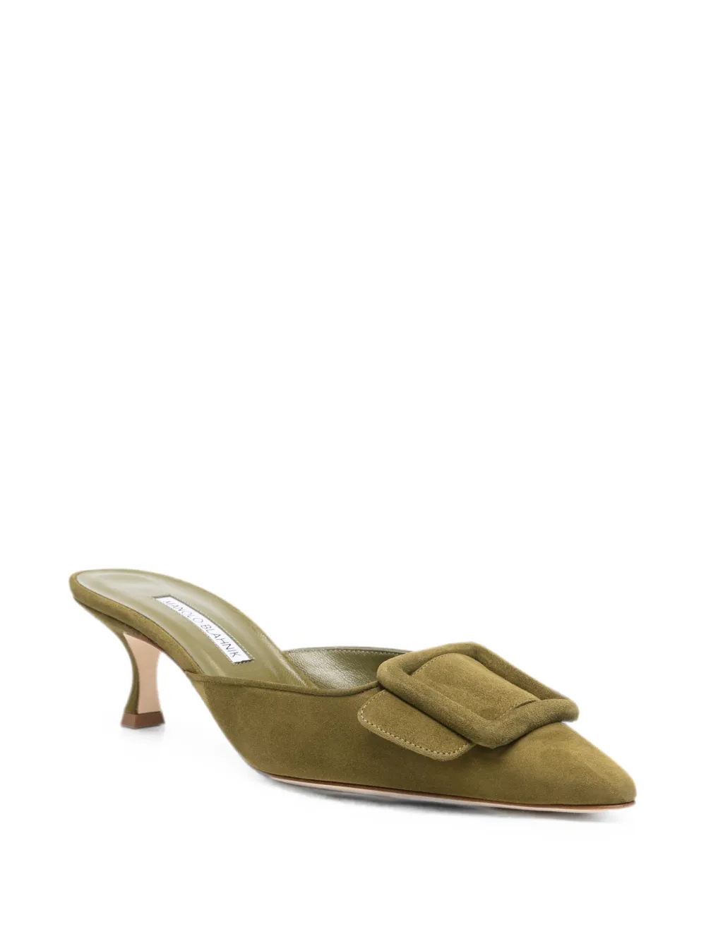 Manolo Blahnik Maysale buckle-detail mules Groen