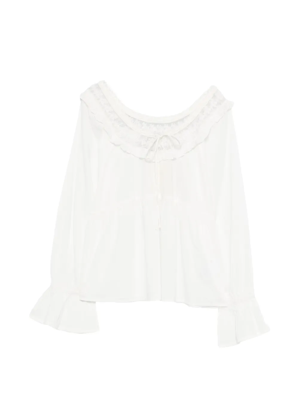 Posse Danielle lace-trim blouse - Toni neutri