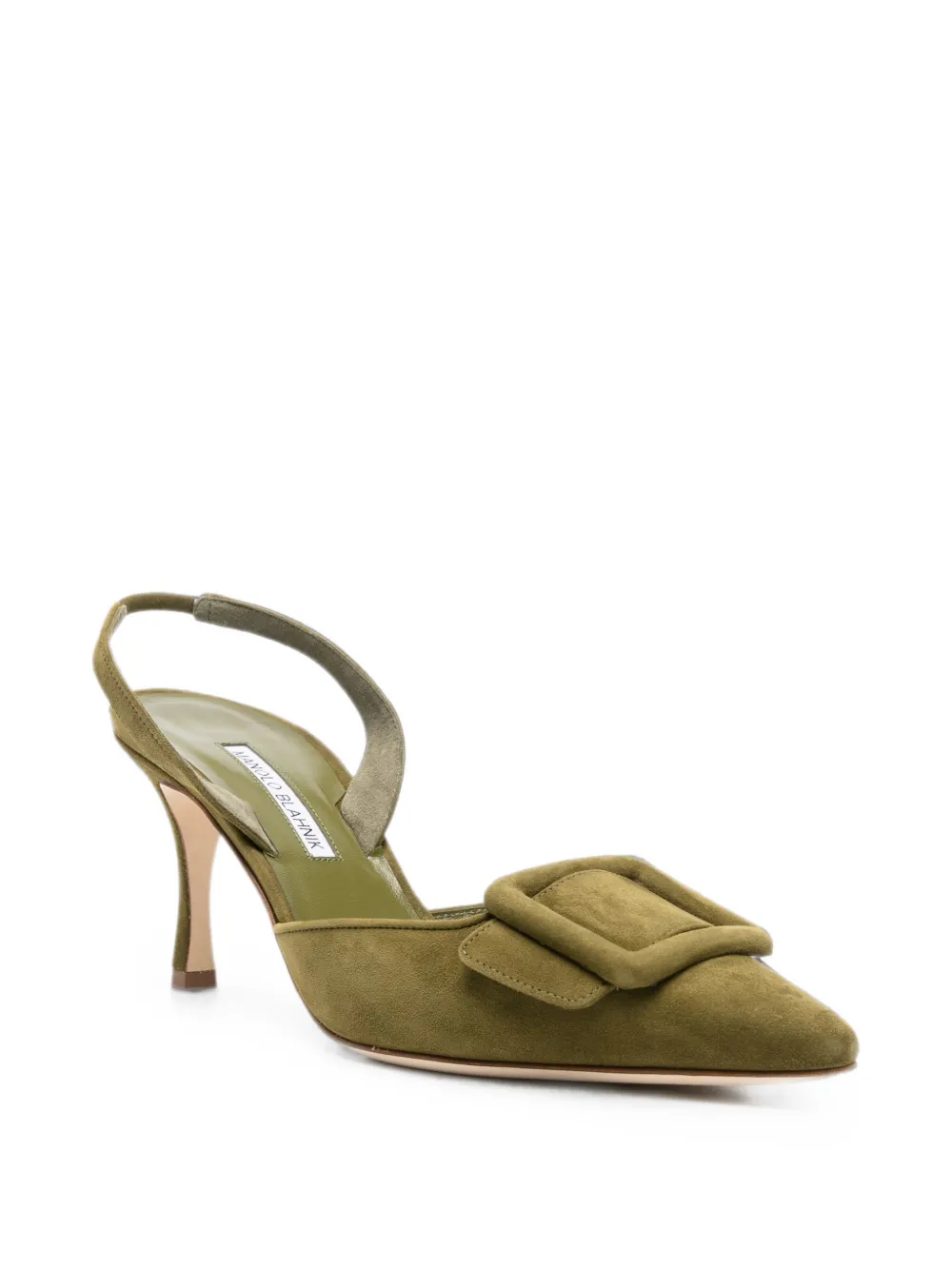 Manolo Blahnik Maysli buckle-detail heeled pumps Groen