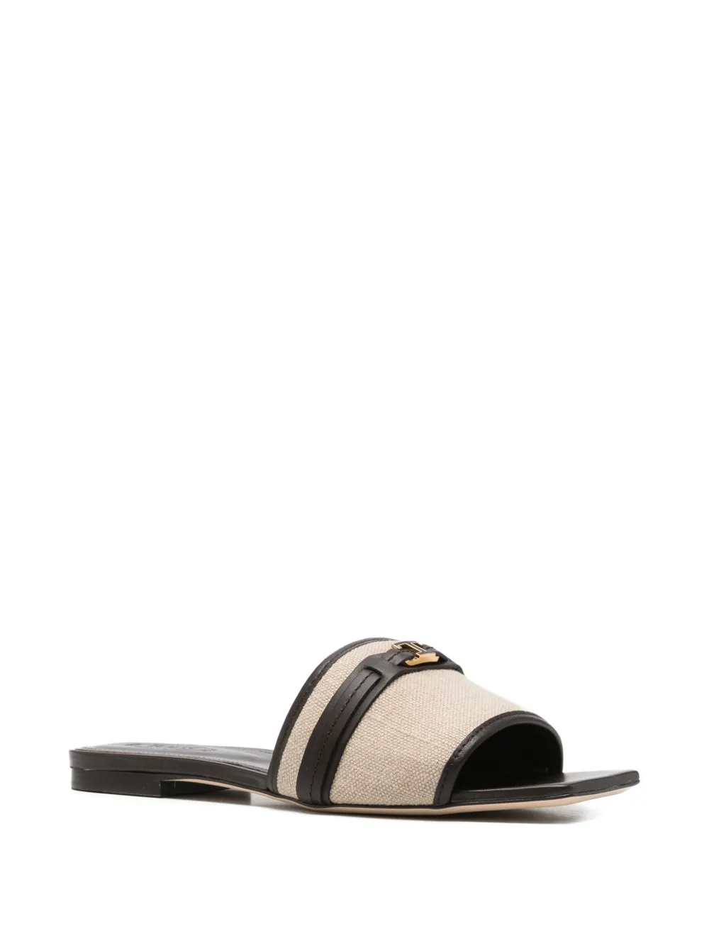 Tod's T Timeless leather-trimmed sandals Beige