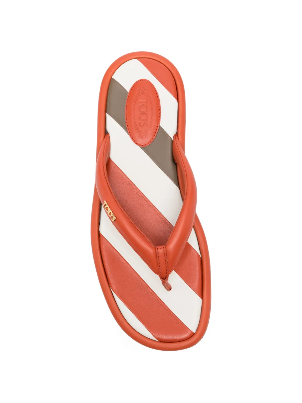 Tod's stripe detail flip flops Oranje