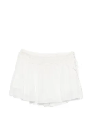 Alexander Wang Pleated Wrap Mini Skirt | White | FARFETCH