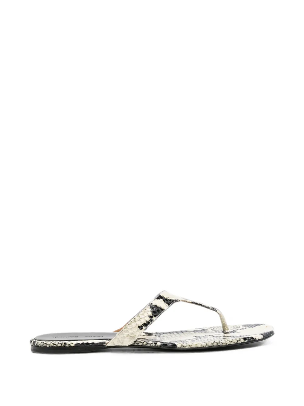 KHAITE Archer snakeskin-print sandals Beige