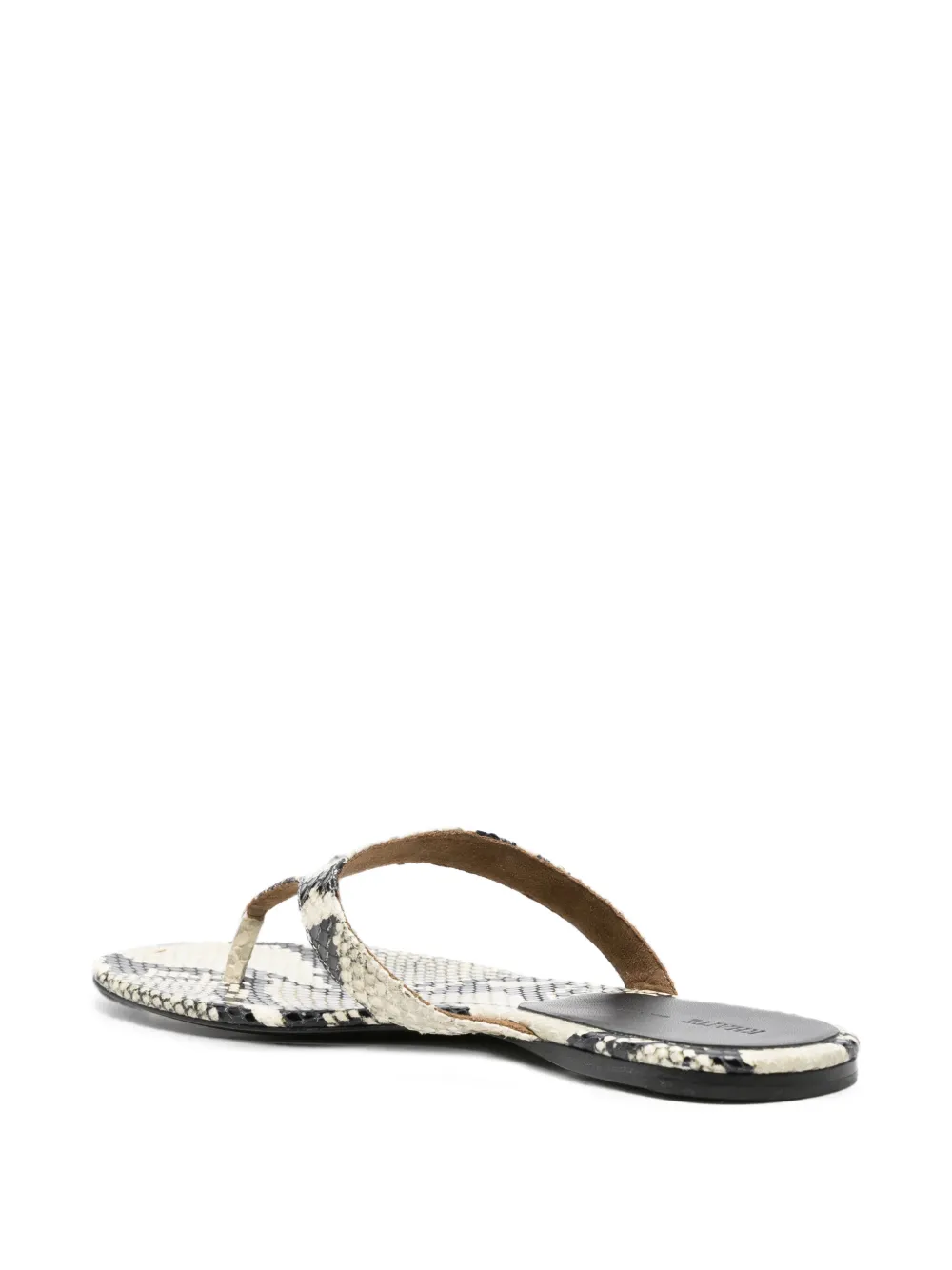 KHAITE Archer snakeskin-print sandals Beige