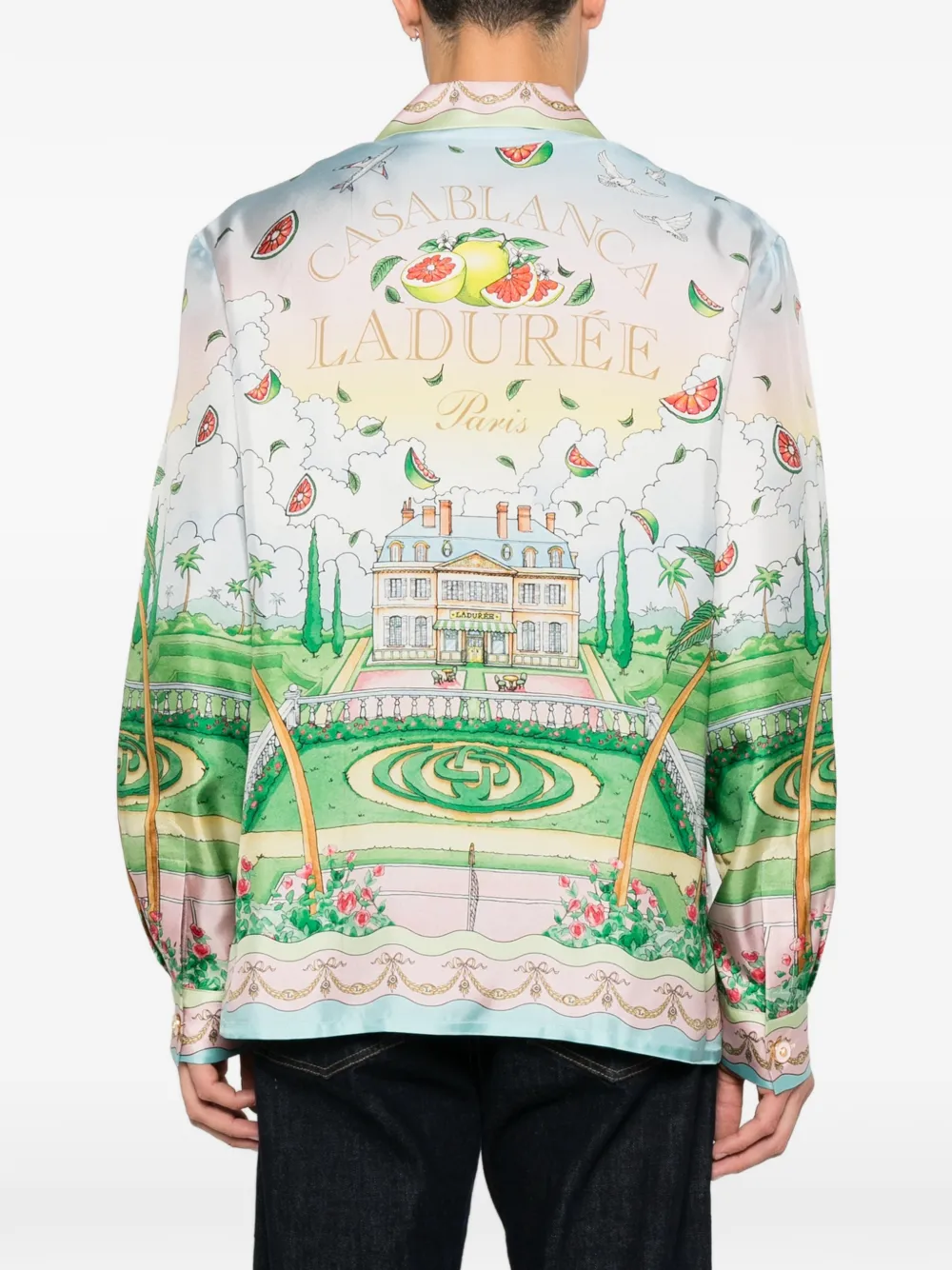 Casablanca Ladurée overhemd met boomprint Beige