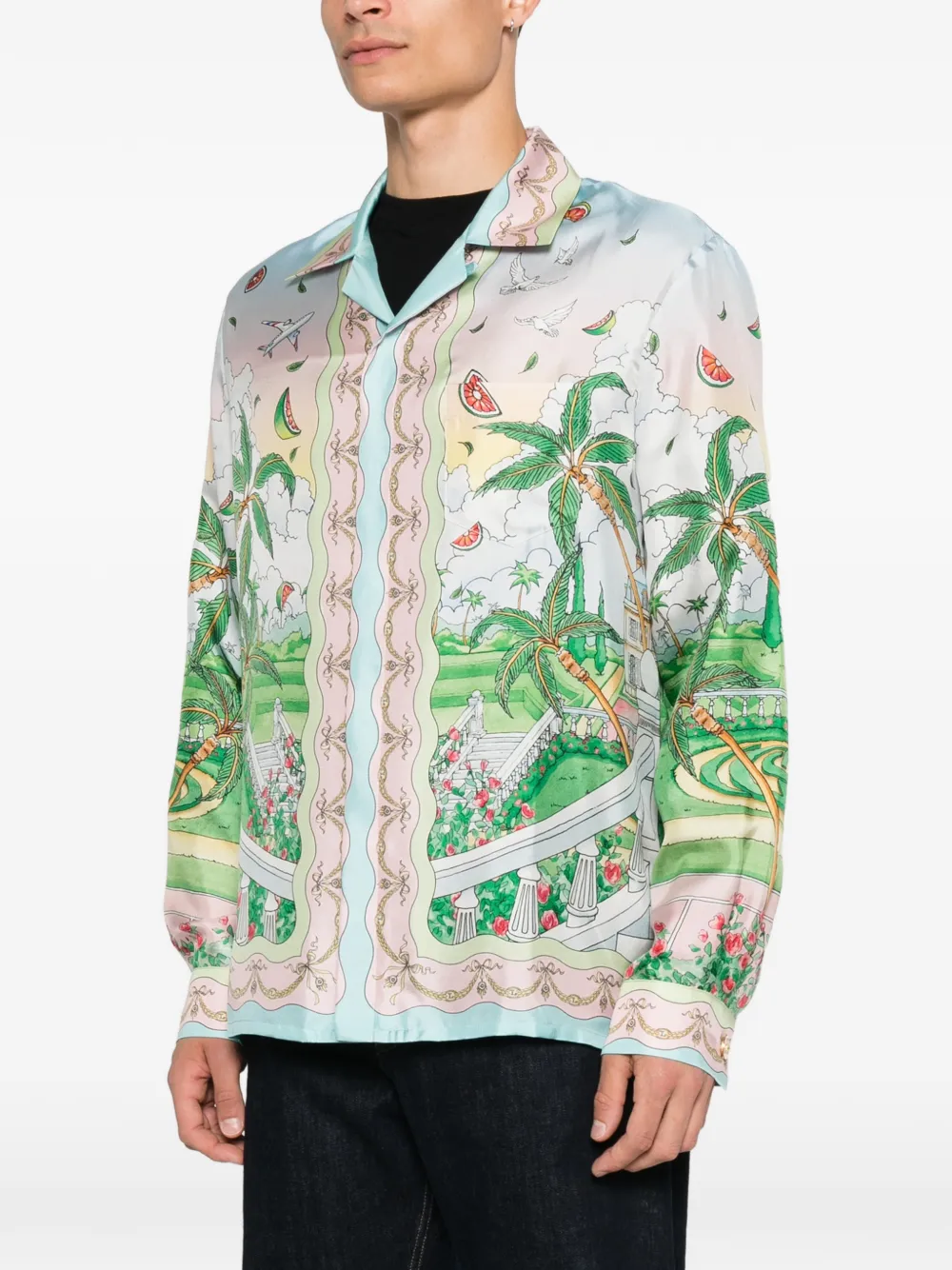 Casablanca Ladurée overhemd met boomprint Beige