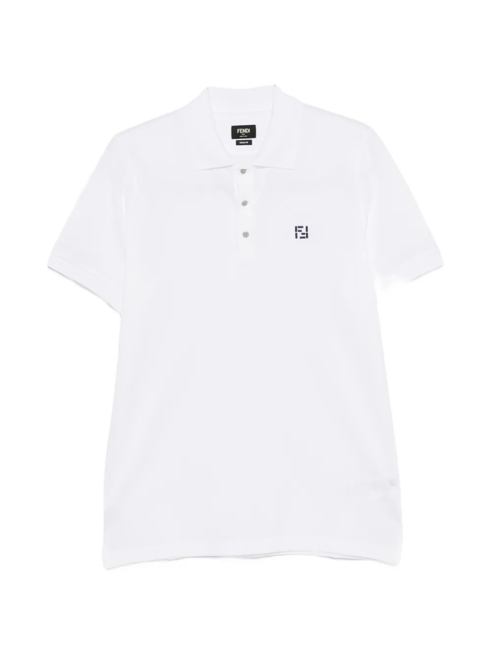 FENDI logo-embroidered polo shirt - Bianco