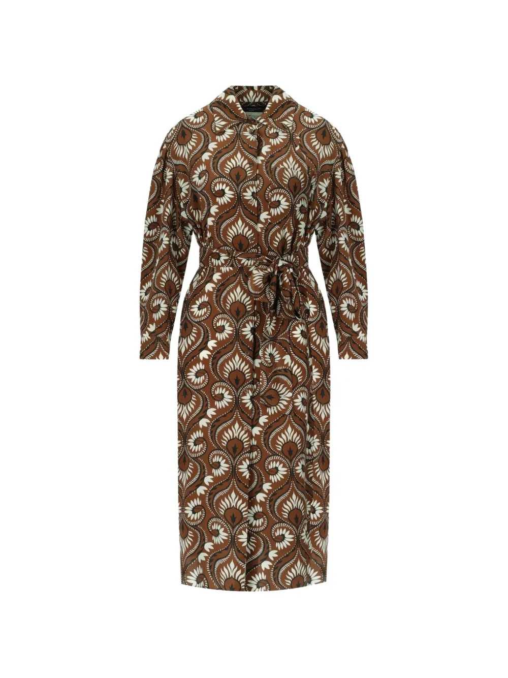 Weekend Max Mara tie-waist printed dress - Marrone