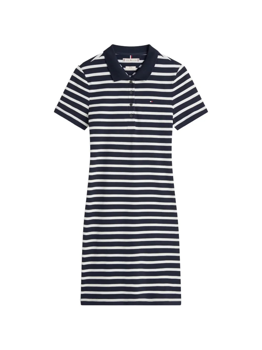 Tommy Hilfiger striped piqué polo mini dress Blauw