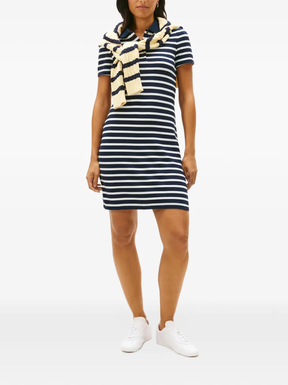 Tommy Hilfiger striped piqué polo mini dress Blauw