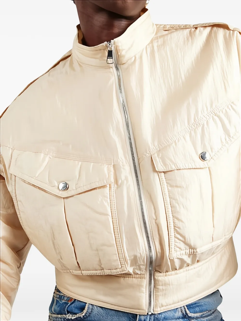 BOSS Jack met borstzak en rits Beige