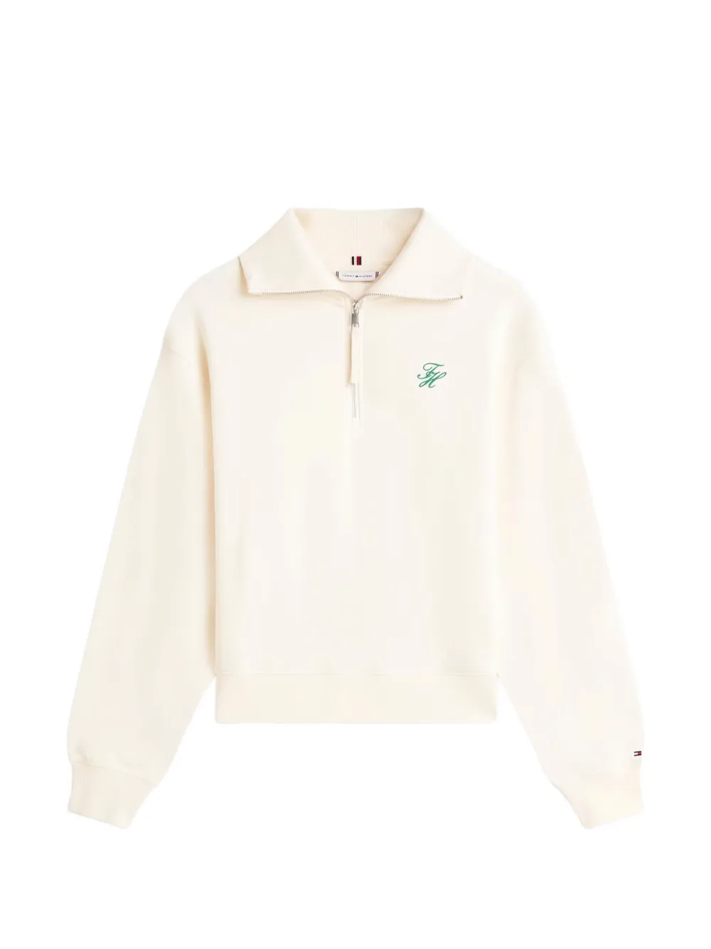 Tommy Hilfiger Sweater met halve rits Beige