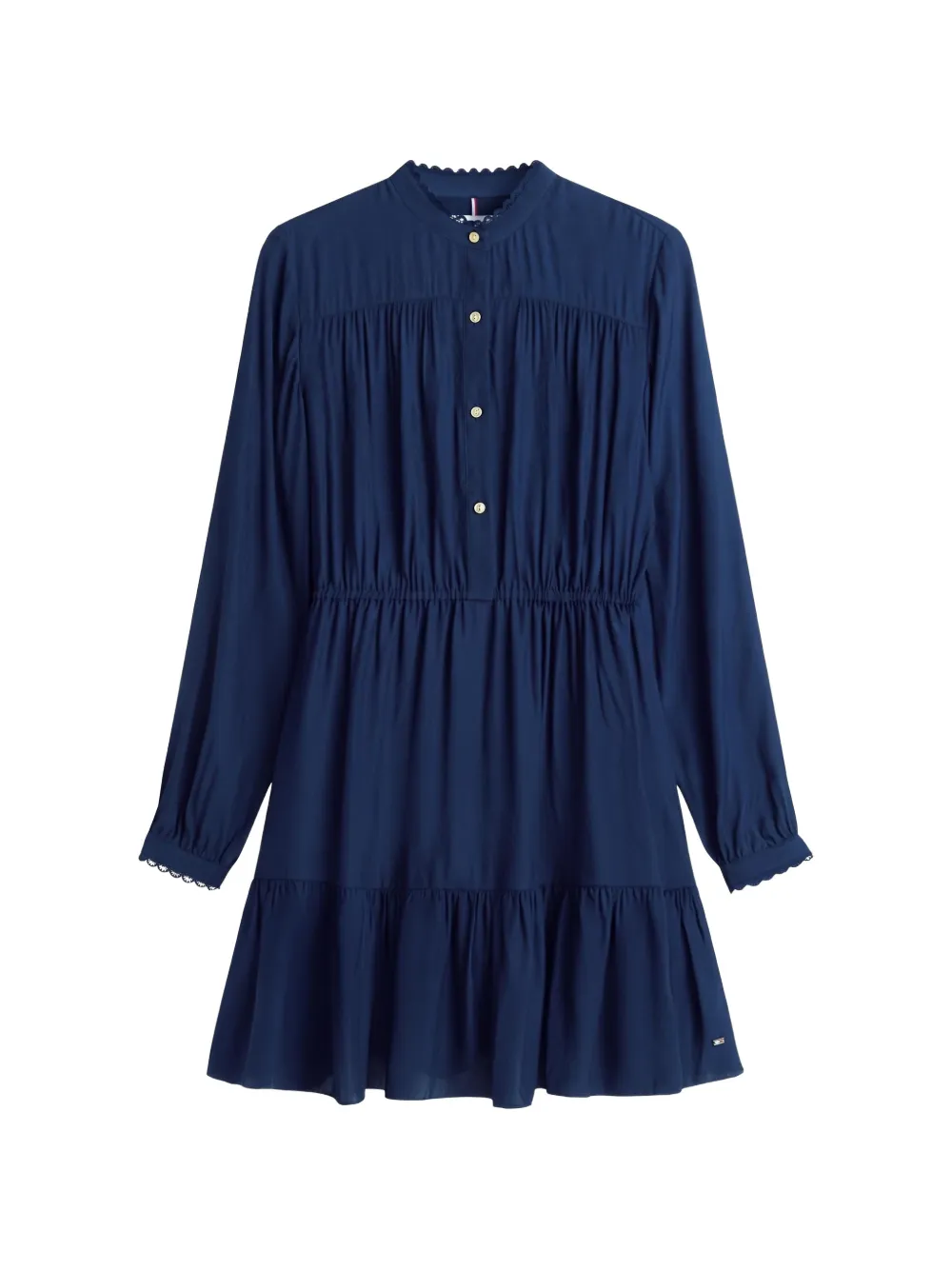 Tommy Hilfiger Gerafftes Minikleid aus Rauten-Jacquard - Blau