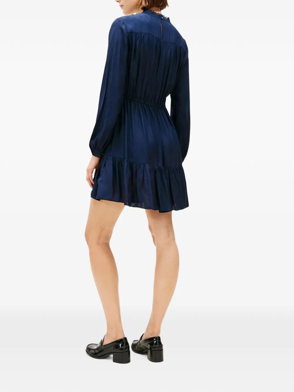 Tommy Hilfiger Gesmockte mini-jurk met jacquard Blauw