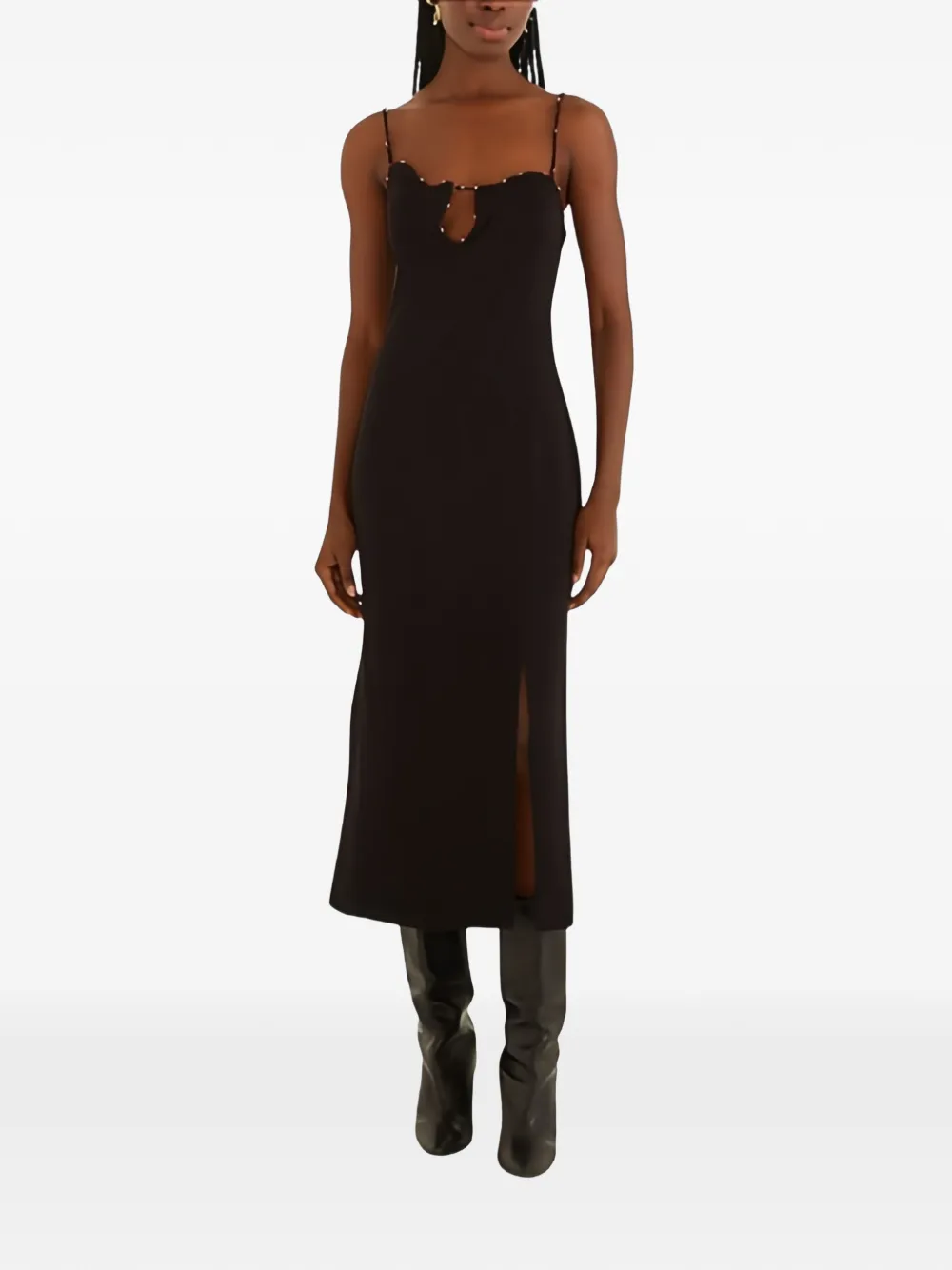 FARM Rio beaded-embellishment midi dress - Nero