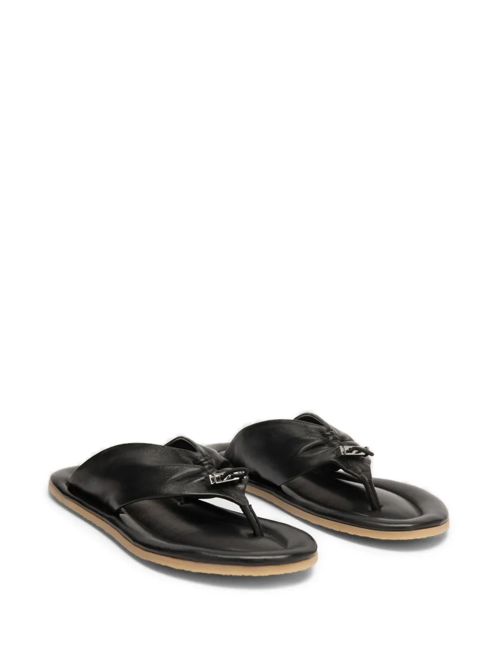 BY FAR Dashiel leren sandalen Zwart