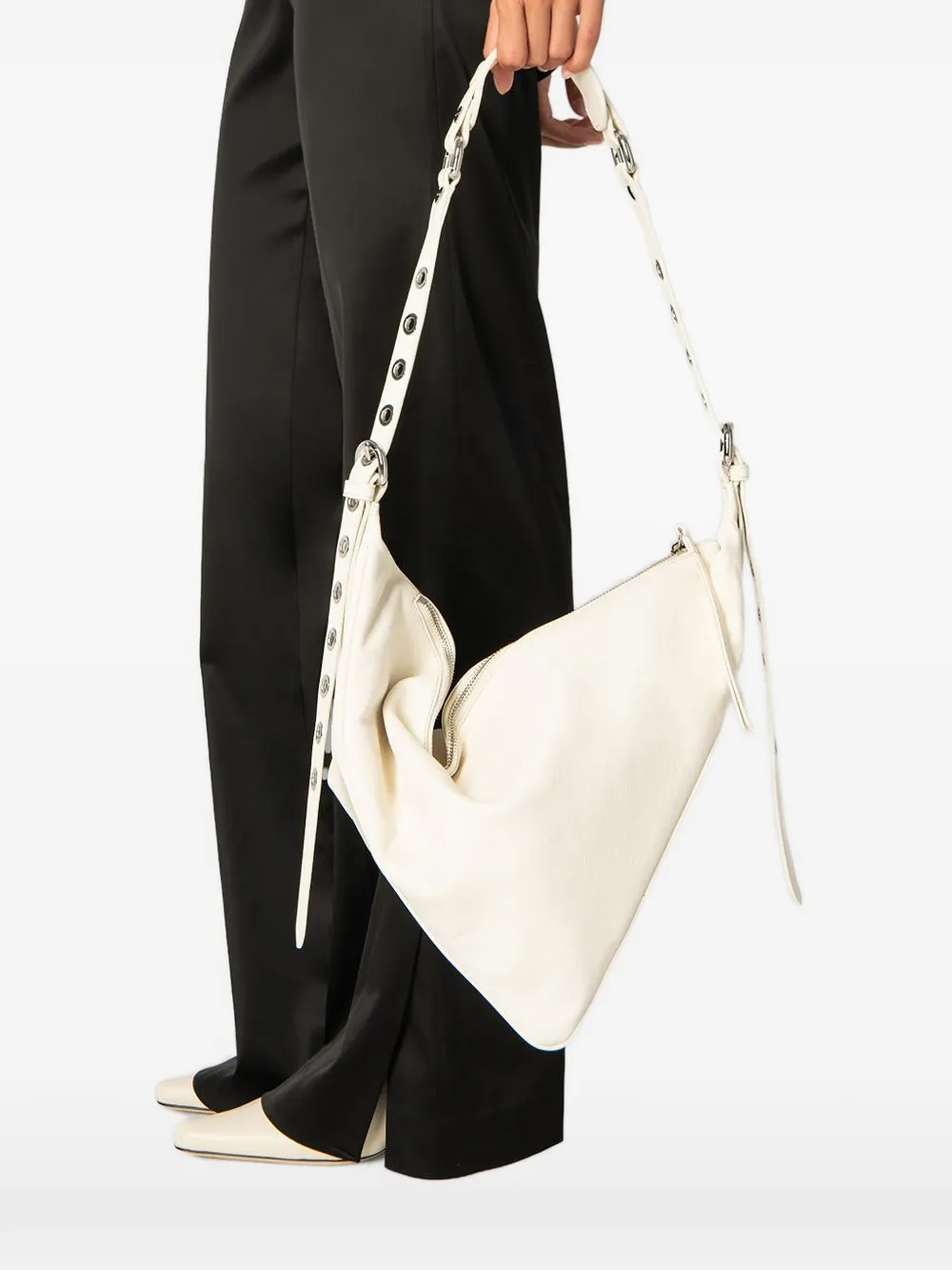  By Far Trayana Leather Cross Body Bag - Neutrals 