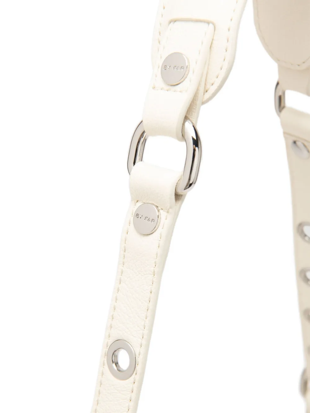 BY FAR Trayana leren crossbodytas Beige