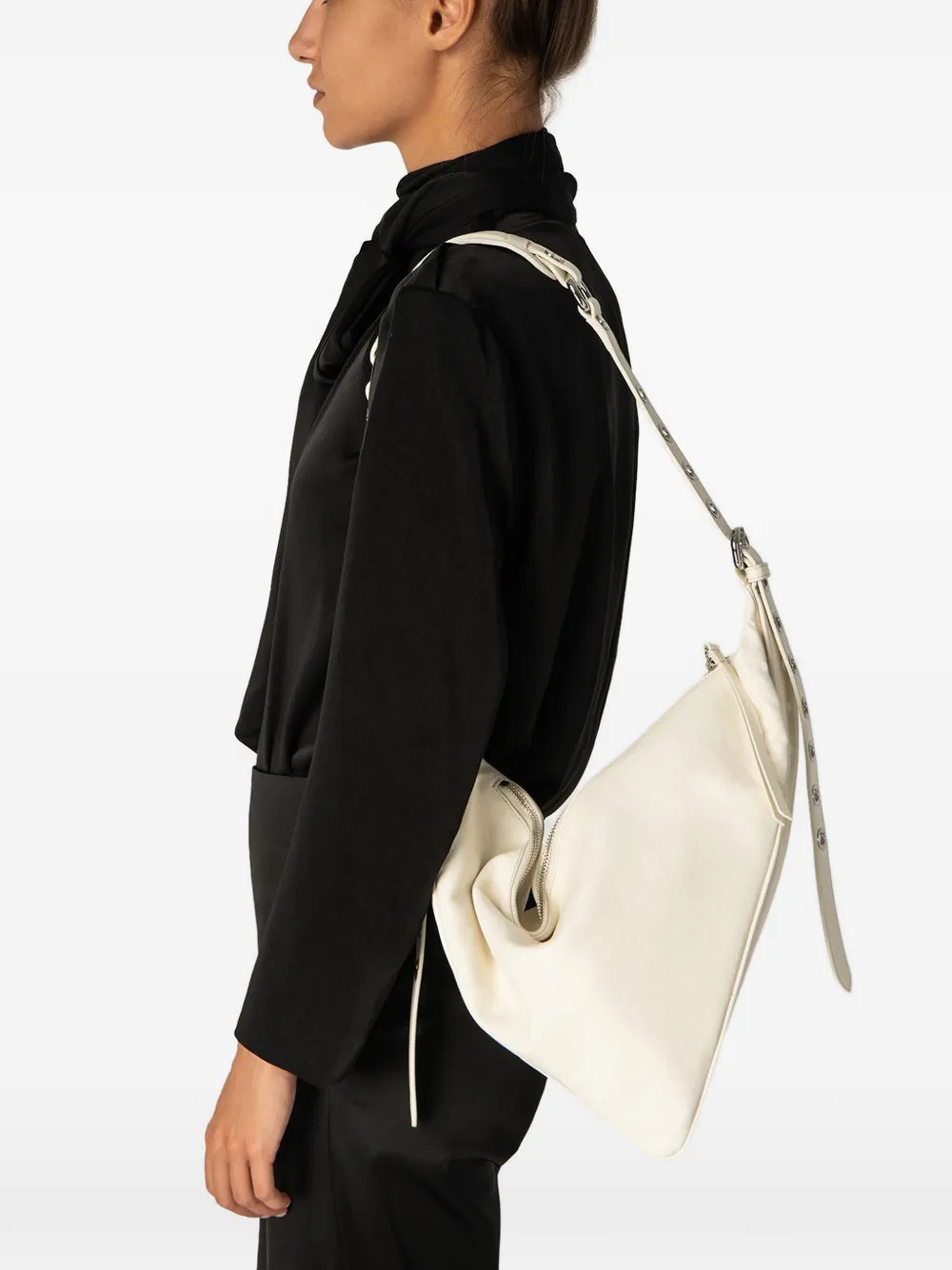  By Far Trayana Leather Cross Body Bag - Neutrals 