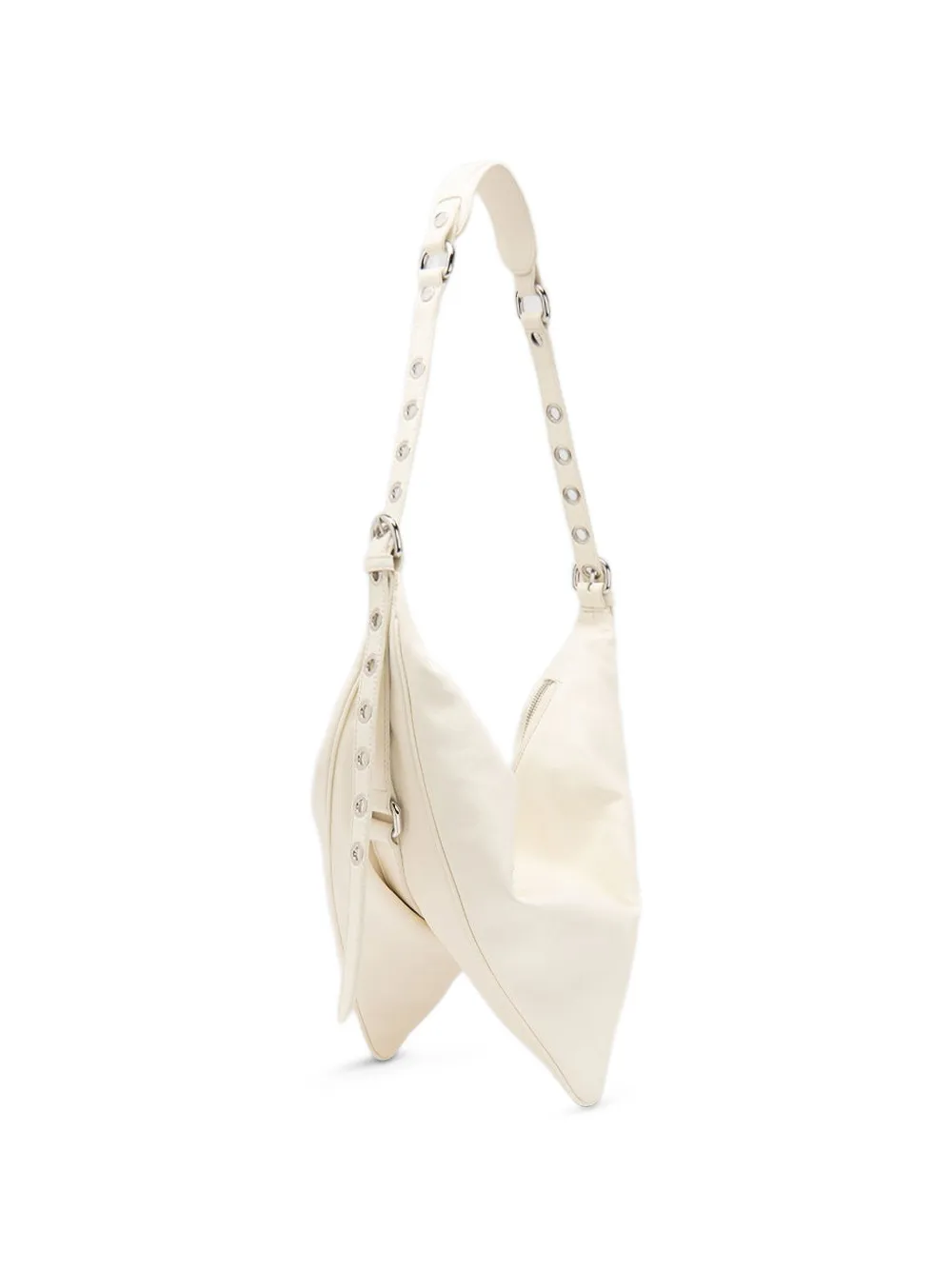 BY FAR Trayana leren crossbodytas Beige