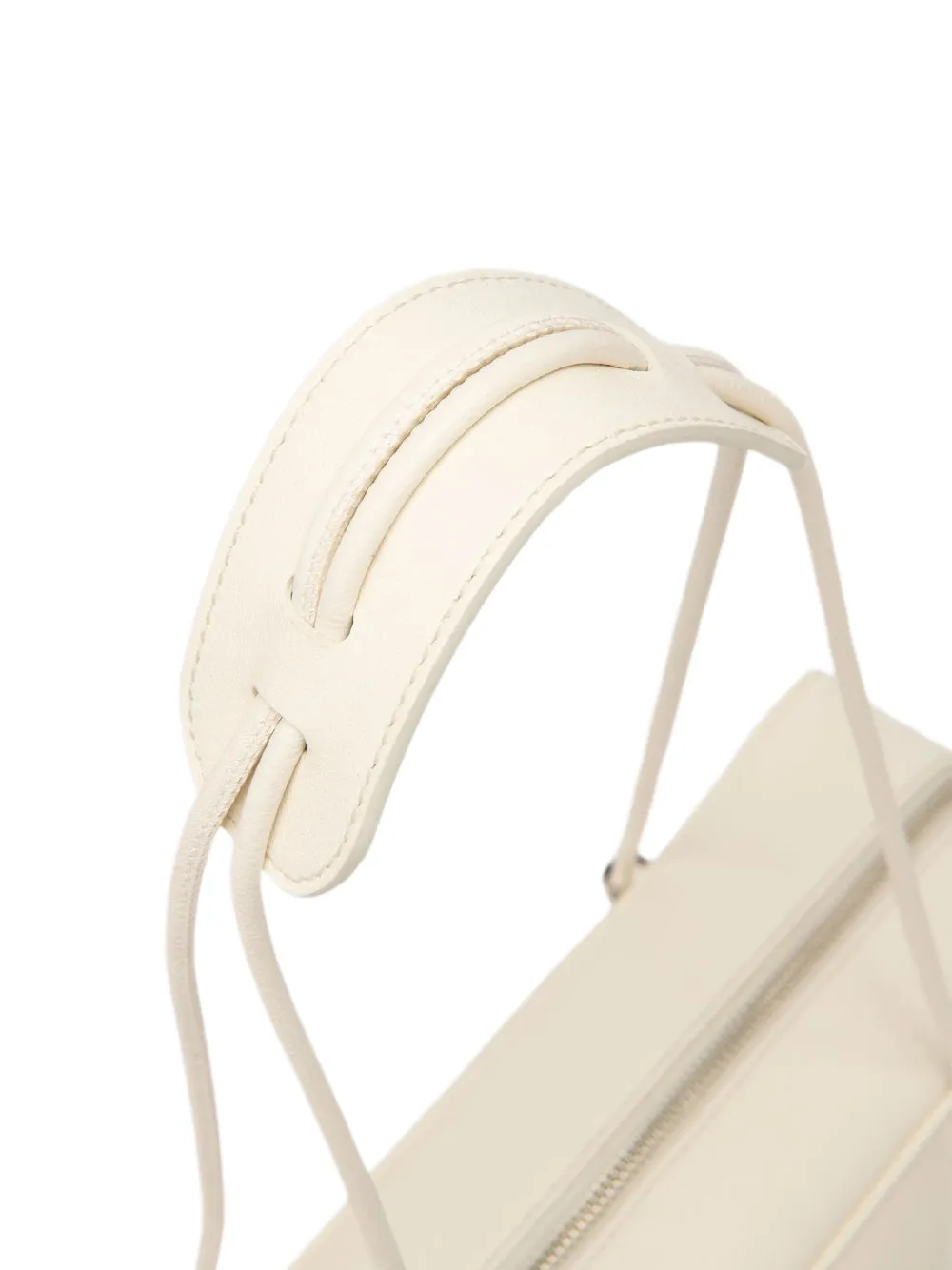 BY FAR Kimberly leren schoudertas Beige