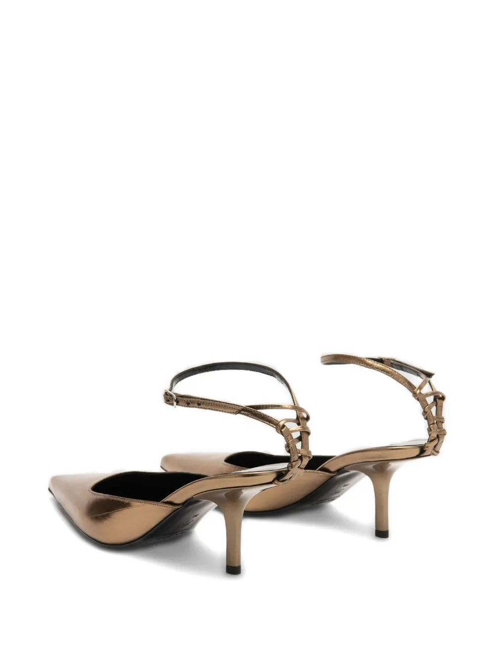 BY FAR Teese metallic pumps met puntige neus Goud