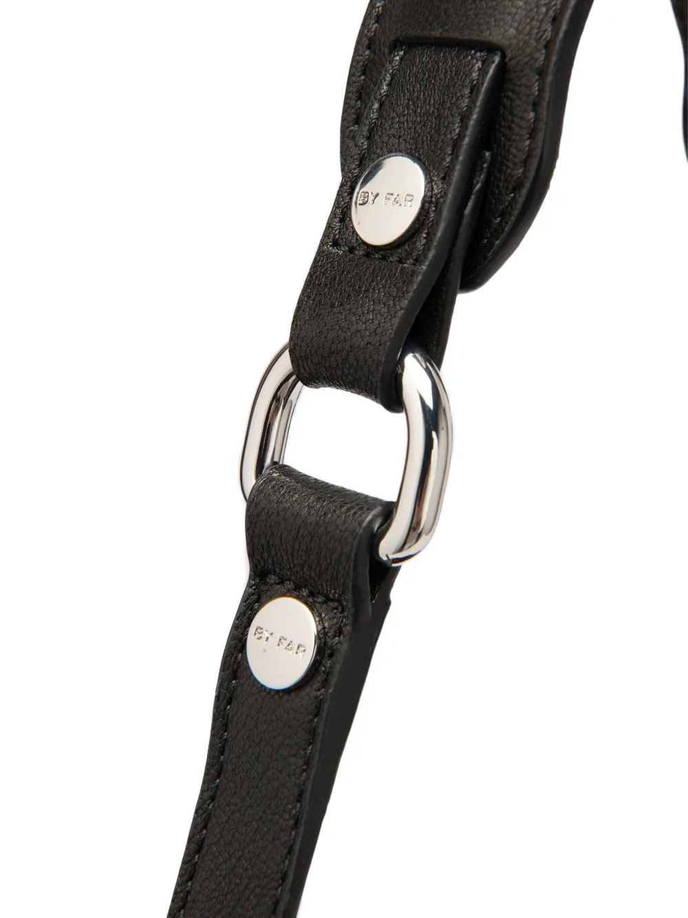 BY FAR Trayana leren crossbodytas Zwart