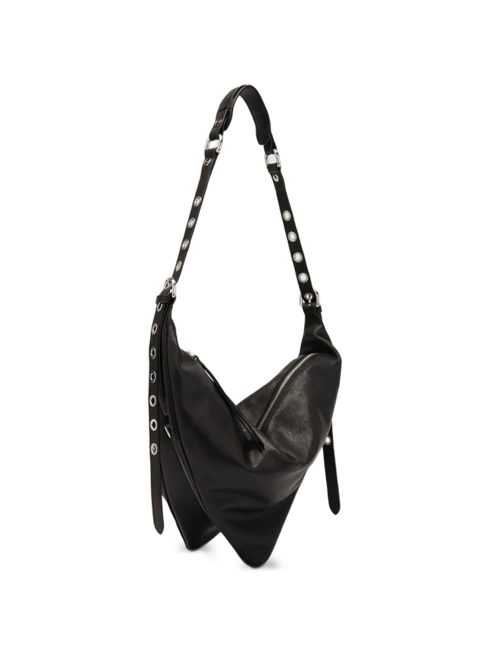 BY FAR Trayana leren crossbodytas Zwart