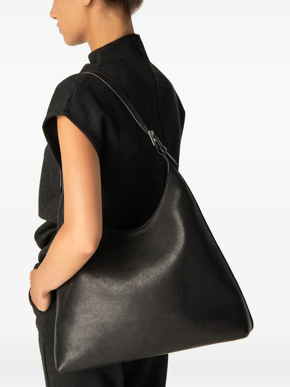 Large Camryn Structured Leather Shoulder Bag