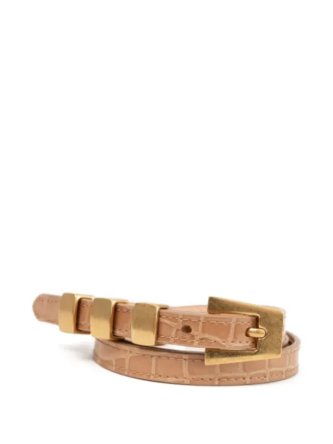 BY FAR Vic geometric-buckle leather belt