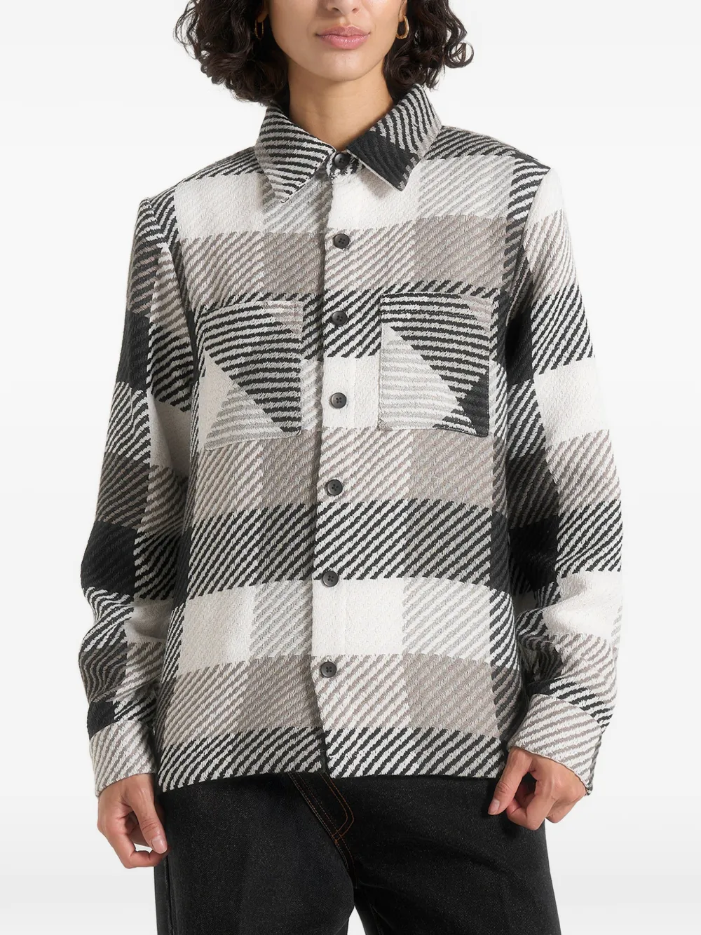 Manière De Voir Rune geruit shirtjack Wit