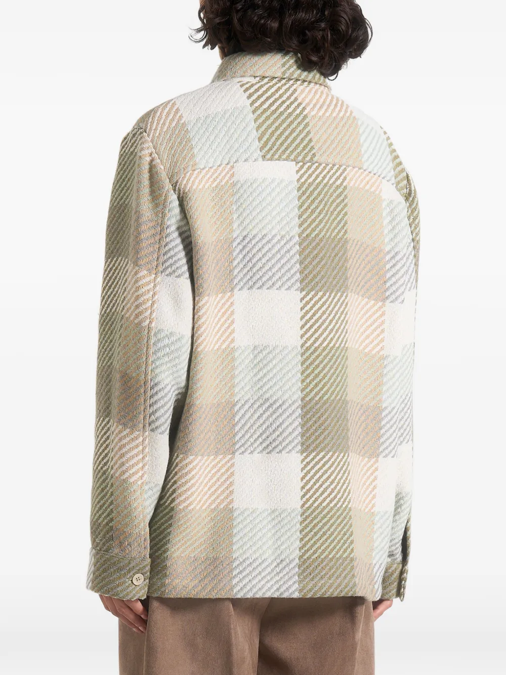 Manière De Voir Rune geruit shirtjack Beige