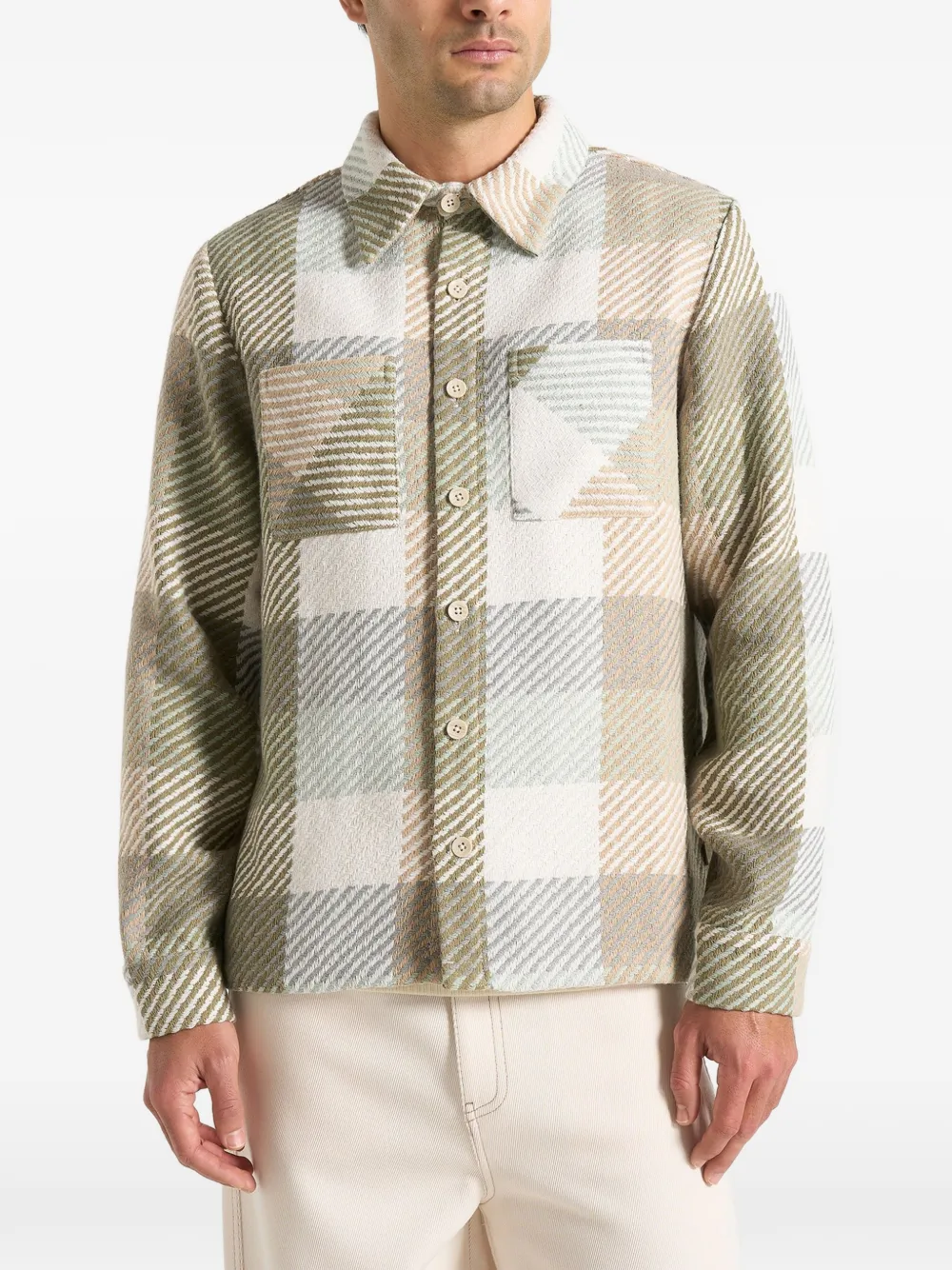 Manière De Voir Rune check-print overshirt - Toni neutri