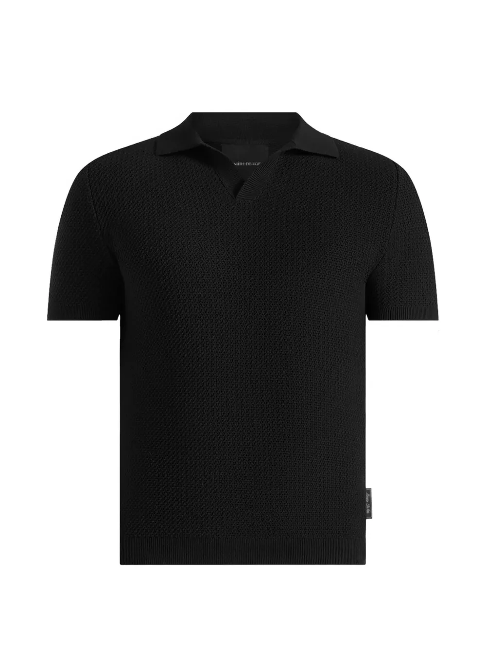 Manière De Voir Rowen textured knitted polo shirt - Nero
