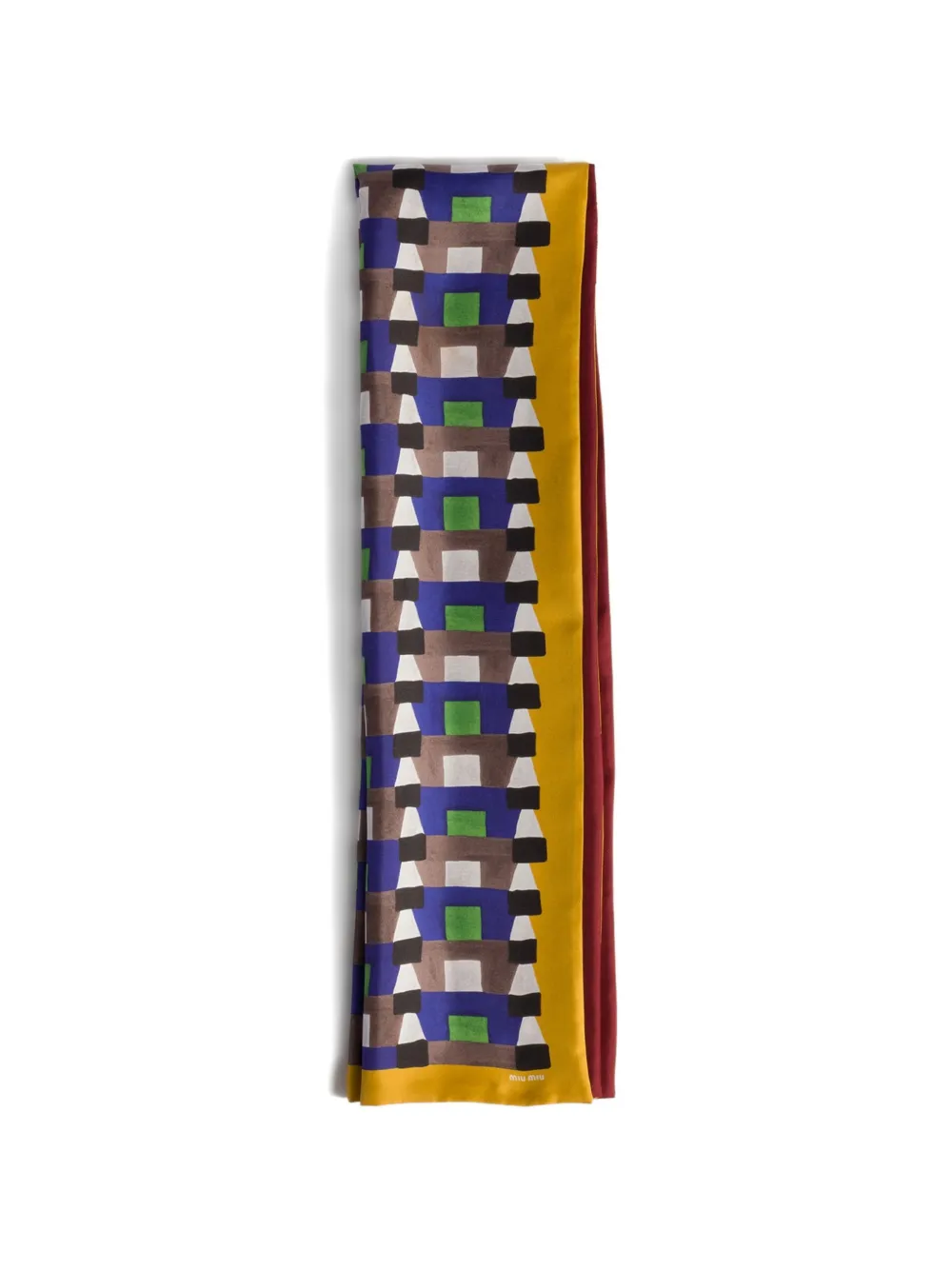 Miu Miu Foulard in seta con stampa - Blu