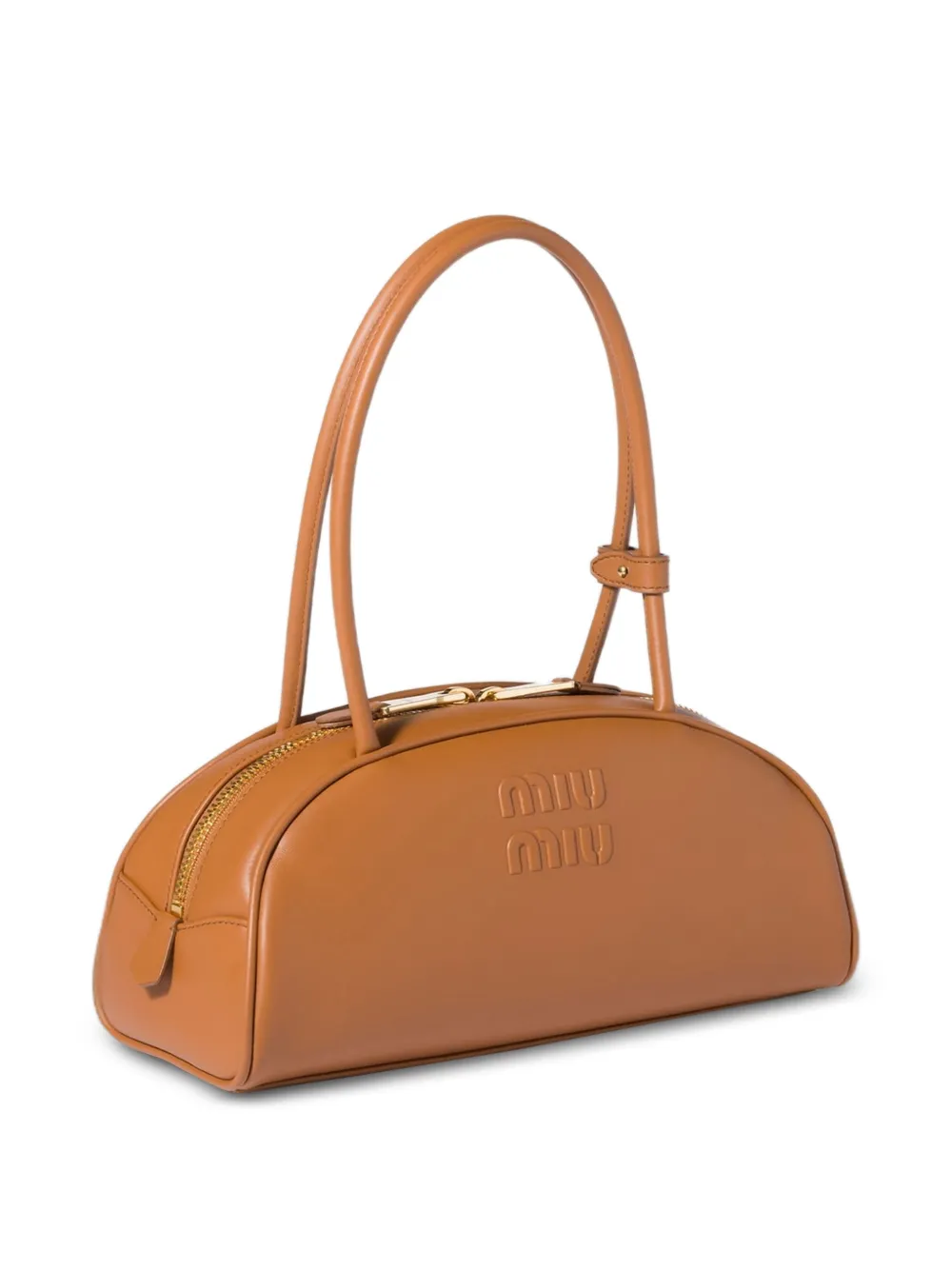 Miu Beau leren shopper Bruin