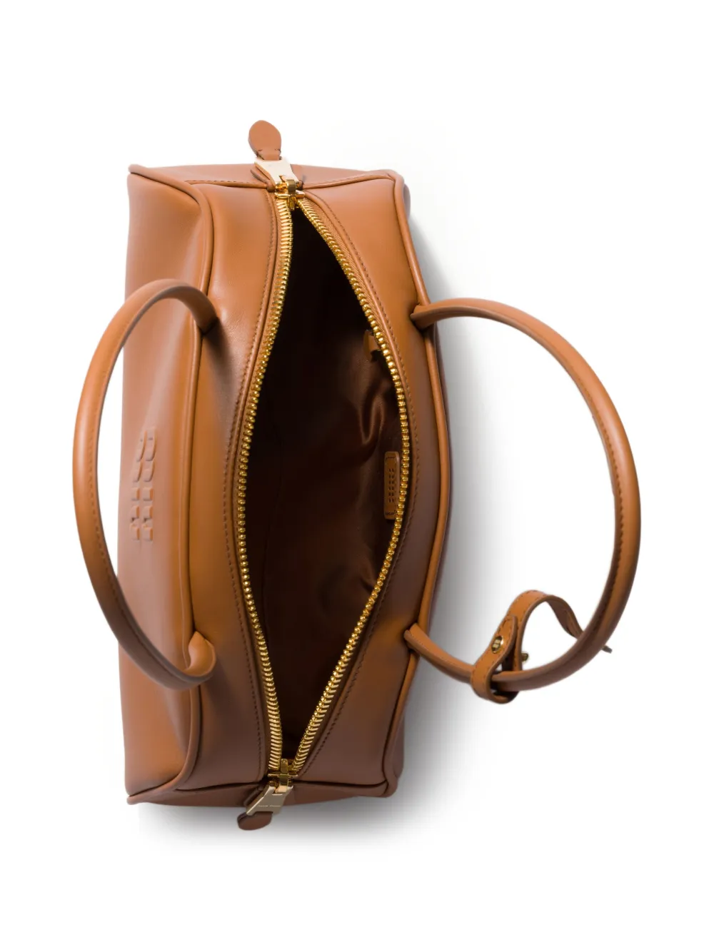 Miu Beau leren shopper Bruin