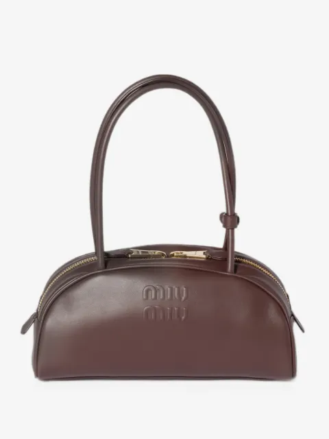 Miu Miu Beau embossed-logo clutch bag