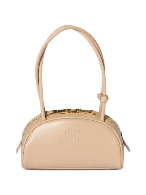 Miu Miu Beau embossed-logo leather shoulder bag