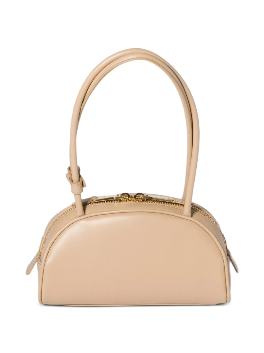 Miu Miu Beau embossed-logo leather shoulder bag - Beige
