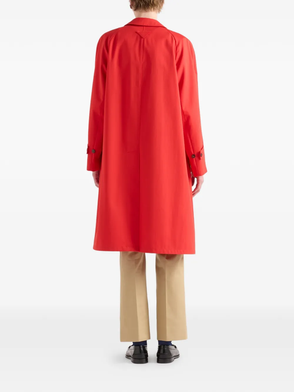  Prada Technical Gabardine Coat - Red 