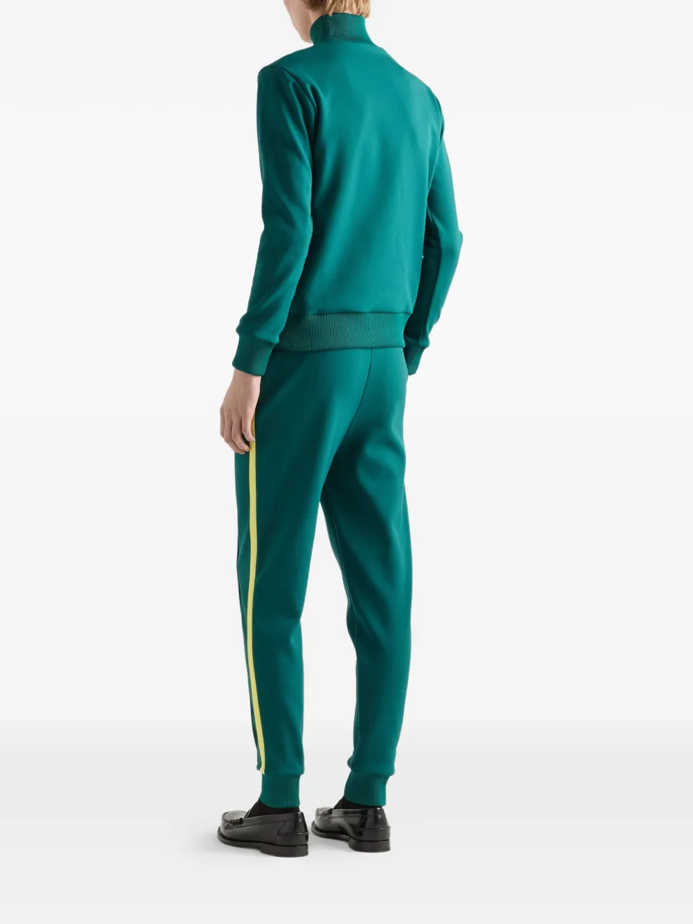  Prada Logo-embroidered Turtleneck Sweatshirt - Green 