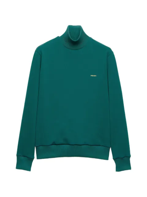 Prada logo-embroidered turtleneck sweatshirt