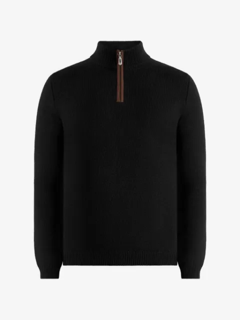 Manière De Voir Torin - Maglione con mezza zip - nero