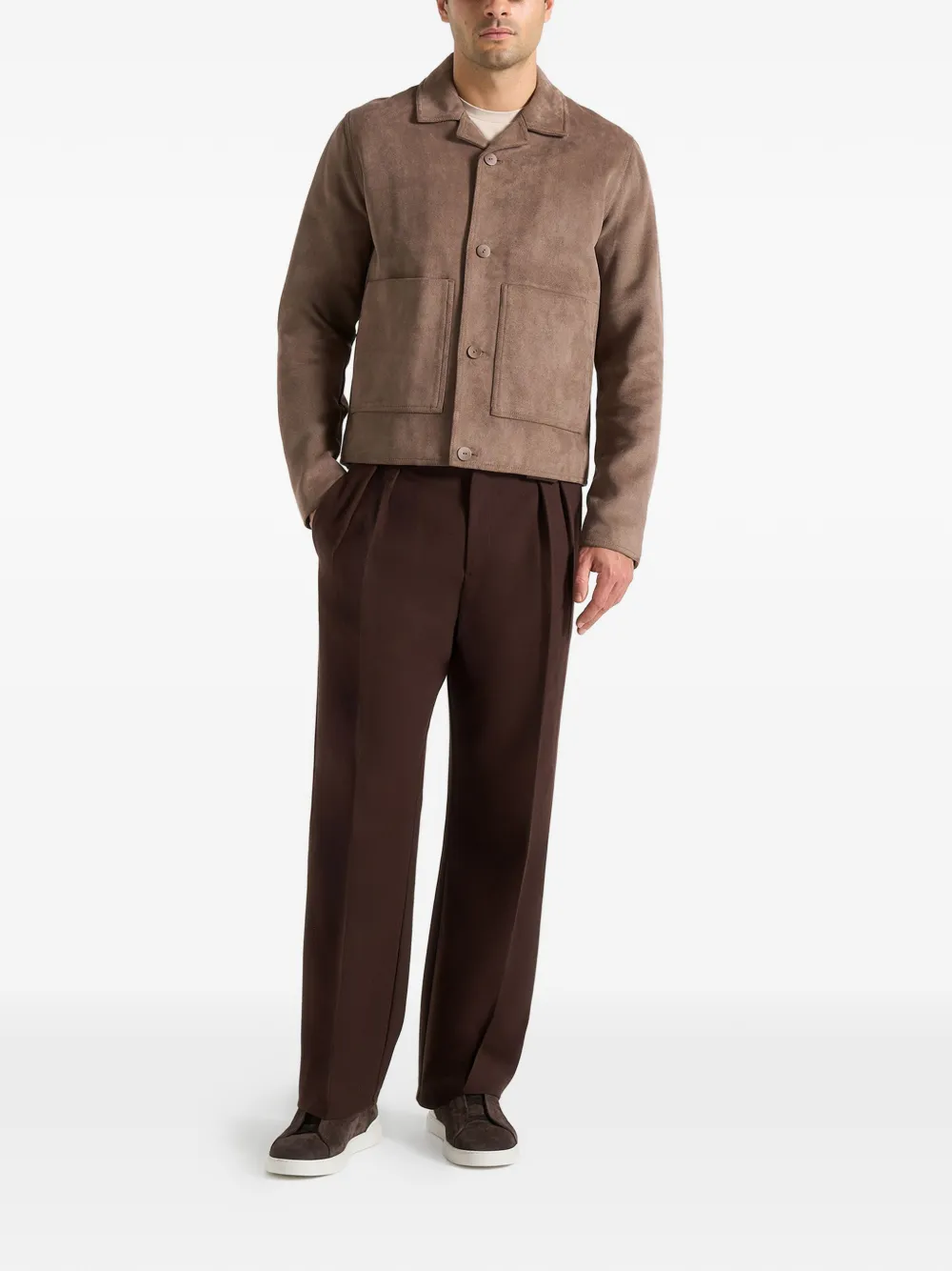 Mani&egrave;re De Voir Pierre pleated tailored trousers - Bruin