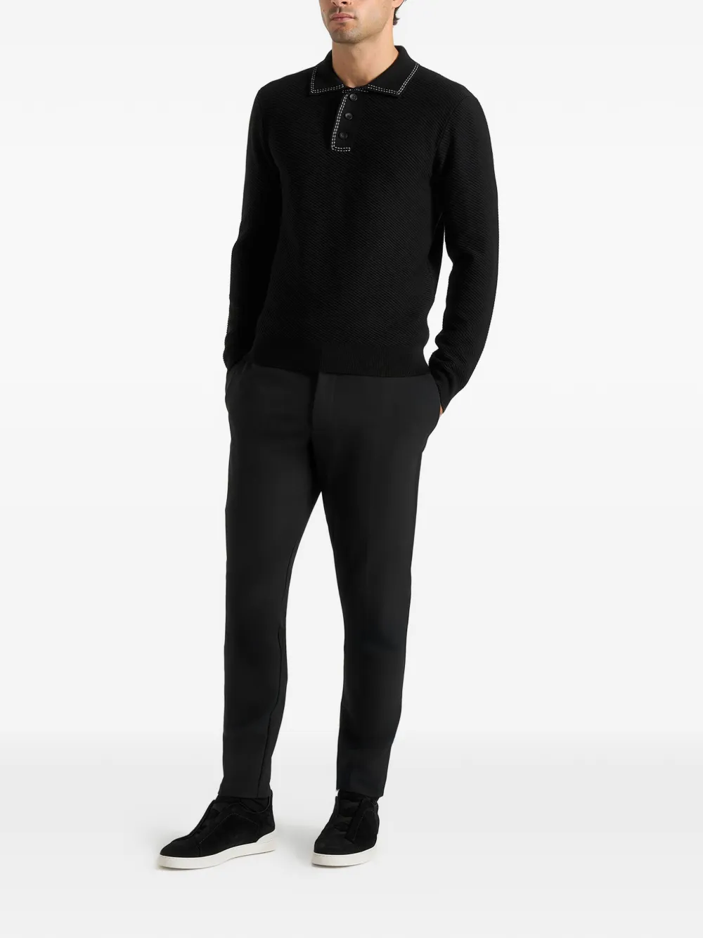 Manière De Voir Aiden slim-fit stretch broek Zwart